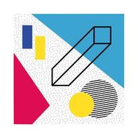 abstracte poster met geometrische kleuren en figuren vector