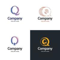 brief q groot logo pak ontwerp creatief modern logos ontwerp voor uw bedrijf vector
