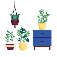 planten en meubels vector ontwerp