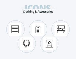 kleding en accessoires lijn icoon pak 5 icoon ontwerp. knop. Mens. sjaal. mode. winter vector