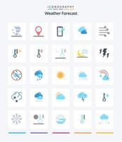 creatief weer 25 vlak icoon pak zo net zo het weer. blazen. mobiel. lucht. weer vector