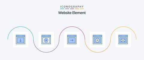 website element blauw 5 icoon pak inclusief web. ui. web. hou op. Rechtsaf vector