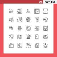 reeks van 25 modern ui pictogrammen symbolen tekens voor strip doolhof Mens kaart avatar bewerkbare vector ontwerp elementen