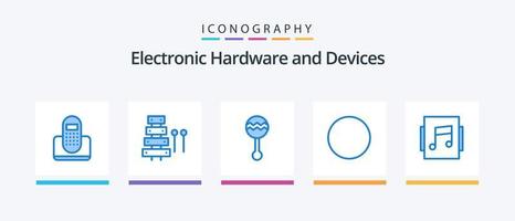 apparaten blauw 5 icoon pak inclusief Wifi. verbinding. geluid. geluid. maracas. creatief pictogrammen ontwerp vector