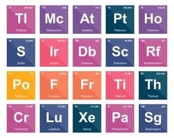 20 preiodisch tafel van de elementen icoon pak ontwerp vector