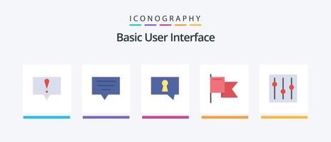 eenvoudig vlak 5 icoon pak inclusief . instelling. geheim. koppel. eenvoudig. creatief pictogrammen ontwerp vector