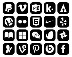 20 sociaal media icoon pak inclusief msn envato html boodschapper heerlijk vector