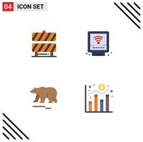 groep van 4 vlak pictogrammen tekens en symbolen voor barrière beer werken Oppervlakte loodgieter Canada bewerkbare vector ontwerp elementen