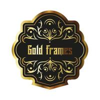 elegant gouden frame met letters vector