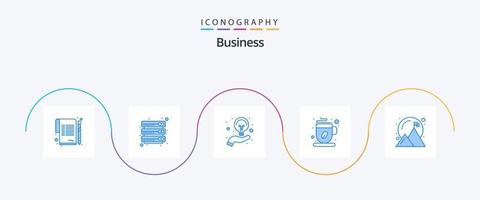 bedrijf blauw 5 icoon pak inclusief prestatie. koffie beker. lamp. thee. koffie vector