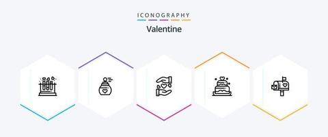 Valentijn 25 lijn icoon pak inclusief liefde. valentijnskaarten. liefde. valentijn. aroma vector