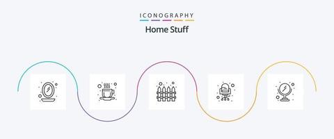huis dingen lijn 5 icoon pak inclusief verzinnen. zitten. schutting. stoel. stoel vector