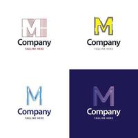 brief m groot logo pak ontwerp creatief modern logos ontwerp voor uw bedrijf vector