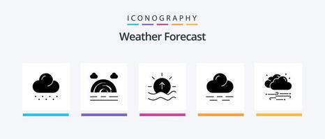 weer glyph 5 icoon pak inclusief wolk. wind. zee. het weer. warm. creatief pictogrammen ontwerp vector