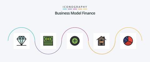 financiën lijn gevulde vlak 5 icoon pak inclusief . betalingen. taart. diagram vector