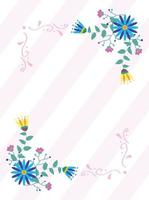 bloemen en bladeren Decoratief frame vector