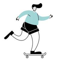 man rijden skateboard vector