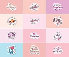 gezegde ik liefde u met mooi Valentijnsdag dag ontwerp stickers vector