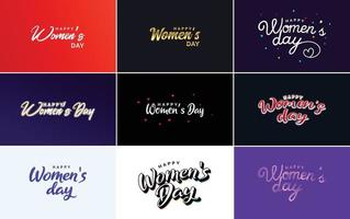 reeks van gelukkig Internationale vrouw dag tekens. emblemen. en ontwerp elementen vector verzameling van tekens. etiketten. en badges
