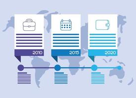 zakelijke infographic met jaren pictogrammen vector