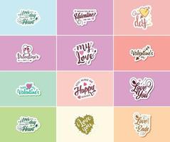 uitdrukken uw liefde met oprecht Valentijnsdag dag typografie stickers vector