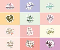 Valentijnsdag dag grafiek stickers voor de perfect romantisch gebaar vector