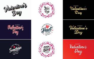 gelukkig vrouwen dag belettering typografie poster met hart Internationale vrouw dag uitnodiging ontwerp vector