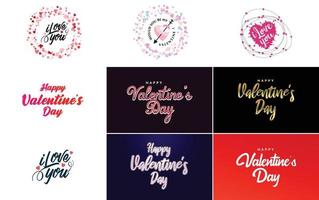 gelukkig Valentijnsdag dag hand getekend belettering vector illustratie geschikt voor gebruik in ontwerp van flyers. uitnodigingen. affiches. brochures. en banners