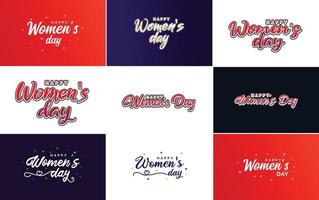 Internationale vrouwen dag belettering met een liefde vorm geven aan. geschikt voor gebruik in kaarten. uitnodigingen. spandoeken. affiches. ansichtkaarten. stickers. en sociaal media berichten vector