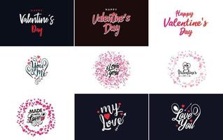 worden mijn Valentijn belettering met een hart ontwerp. geschikt voor gebruik in Valentijnsdag dag kaarten en uitnodigingen vector