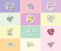 uitdrukken uw liefde met oprecht Valentijnsdag dag typografie stickers vector