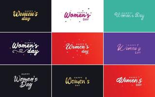 Internationale vrouwen dag belettering met een liefde vorm geven aan. geschikt voor gebruik in kaarten. uitnodigingen. spandoeken. affiches. ansichtkaarten. stickers. en sociaal media berichten vector