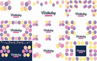 kleurrijkgelukkig verjaardag Aankondiging poster. folder. en groet kaart in een vlak stijl vector illustratie