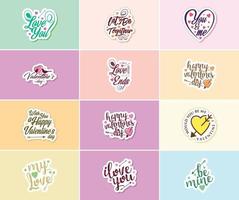 vieren de macht van liefde Aan Valentijnsdag dag met mooi ontwerp stickers vector