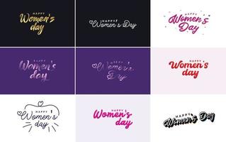 reeks van gelukkig Internationale vrouw dag tekens. emblemen. en ontwerp elementen vector verzameling van tekens. etiketten. en badges