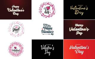gelukkig vrouwen dag belettering typografie poster met een hart Internationale vrouw dag uitnodiging ontwerp vector