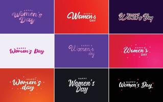 Internationale vrouwen dag belettering met een liefde vorm geven aan. geschikt voor gebruik in kaarten. uitnodigingen. spandoeken. affiches. ansichtkaarten. stickers. en sociaal media berichten vector