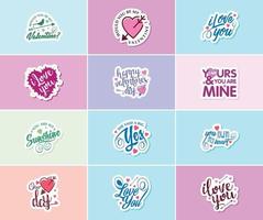 vieren de macht van liefde Aan Valentijnsdag dag stickers vector