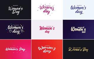 Internationale vrouwen dag belettering met een liefde vorm geven aan. geschikt voor gebruik in kaarten. uitnodigingen. spandoeken. affiches. ansichtkaarten. stickers. en sociaal media berichten vector