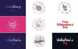 gelukkig Valentijnsdag dag hand getekend belettering vector illustratie geschikt voor gebruik in ontwerp van flyers. uitnodigingen. affiches. brochures. en banners