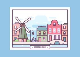 Ansichtkaart uit Amsterdam Vector