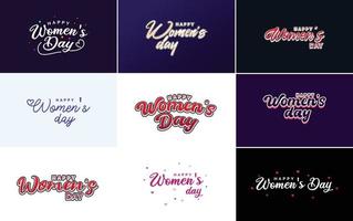 Internationale vrouwen dag belettering met een liefde vorm geven aan. geschikt voor gebruik in kaarten. uitnodigingen. spandoeken. affiches. ansichtkaarten. stickers. en sociaal media berichten vector