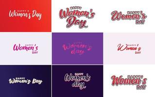 Internationale vrouwen dag belettering met een liefde vorm geven aan. geschikt voor gebruik in kaarten. uitnodigingen. spandoeken. affiches. ansichtkaarten. stickers. en sociaal media berichten vector