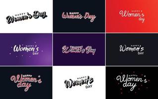 gelukkig vrouwen dag typografie ontwerp met een pastel kleur regeling en een meetkundig vorm vector illustratie
