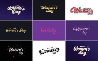 roze gelukkig vrouwen dag typografisch ontwerp elementen reeks voor groet kaarten vector