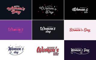 reeks van gelukkig Internationale vrouw dag tekens en emblemen vector ontwerp elementen. tekens. etiketten. en badges verzameling