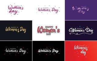 Internationale vrouwen dag belettering met een liefde vorm geven aan. geschikt voor gebruik in kaarten. uitnodigingen. spandoeken. affiches. ansichtkaarten. stickers. en sociaal media berichten vector