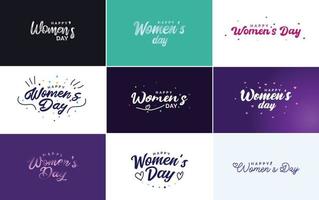 maart 8e typografisch ontwerp reeks met gelukkig vrouwen dag tekst vector