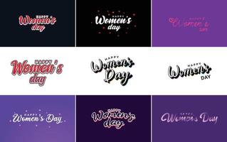 reeks van kaarten met Internationale vrouwen dag logo vector