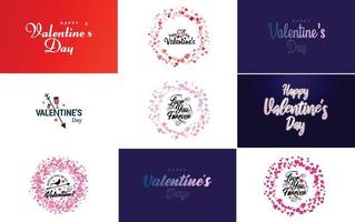gelukkig vrouwen dag belettering typografie poster met een hart Internationale vrouw dag uitnodiging ontwerp vector